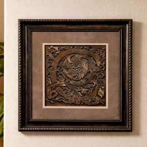 Kirkland's Monogram Wall Art Shadowbox Framed Letter C Relief Sculpture Decor